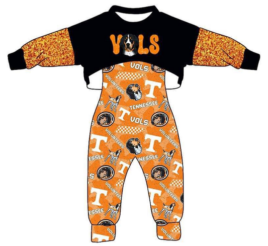 MOQ 3 Custom design Girls Vols Outfits 2pcs