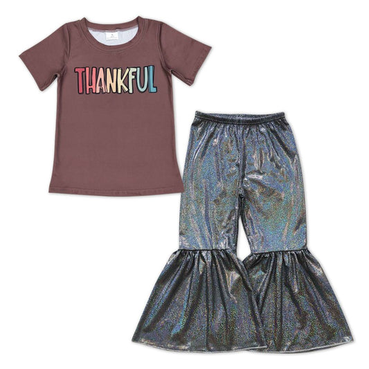 Girls Thankful Outfits Satin Pants