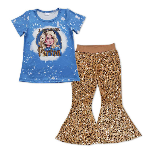 Girls Parton Outfits Sequined Pants