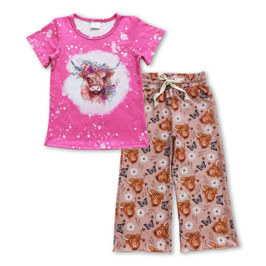 Girls Cow Floral Outfits