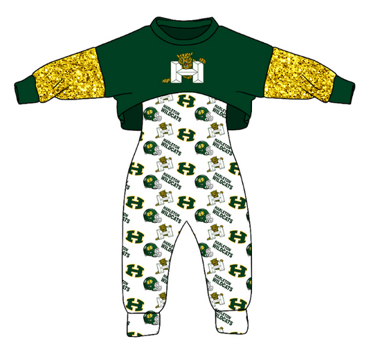 MOQ 3  Custom design Girls Wildcats Outfits 2pcs