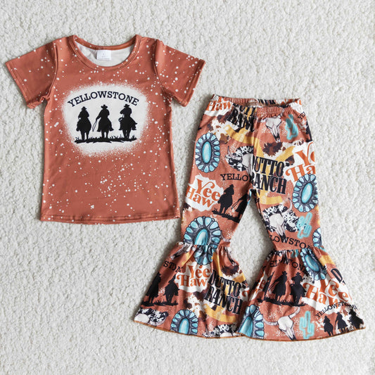 2.99 B1-19 Girls YELLOWSTONE Outfits Short Sleeves