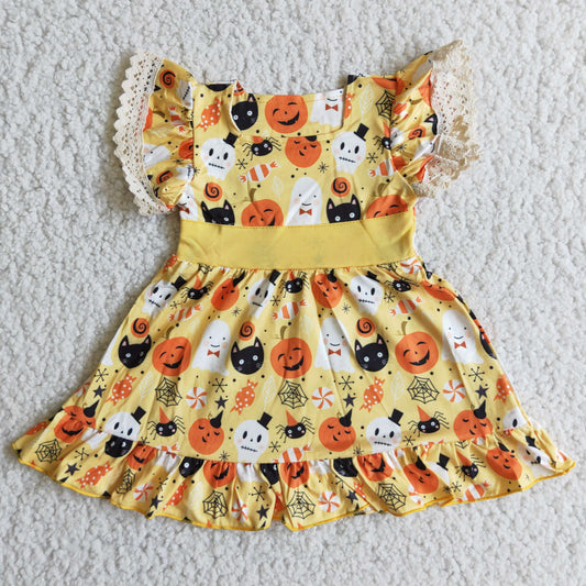2.99  B10-9 Girls Halloween yellow Dress