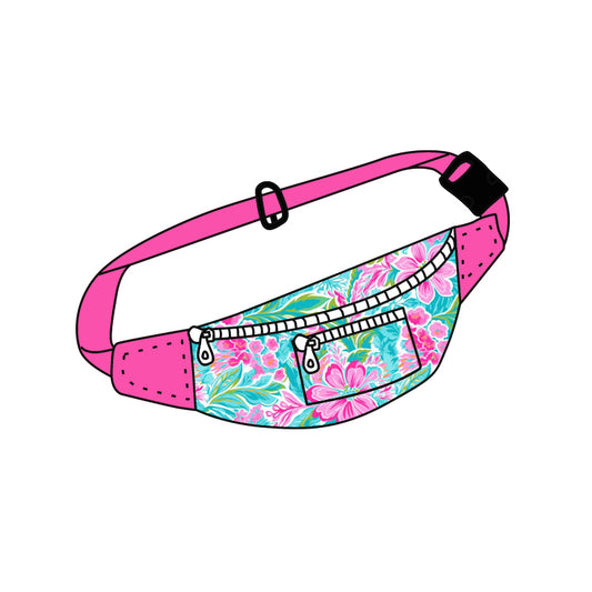 Pre-order deadline May 10 Pink floral Fanny Pack 13x5.7x3 inches