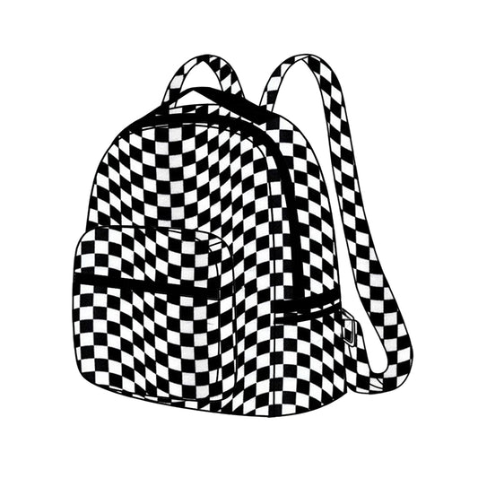 Pre-order BA0246 black checked Backpack  17 * 13.2 * 5 inches