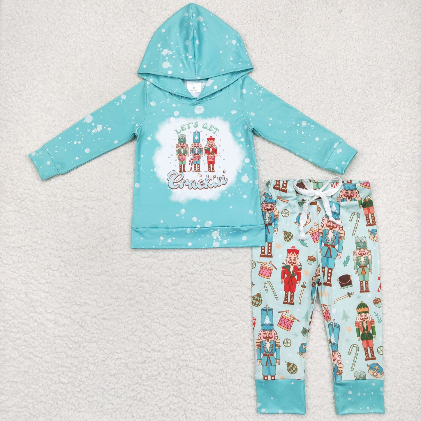 5.5 BLP0231  Boys Christmas Soldier Outfits Long Sleeves Hoodies outfits Blue
