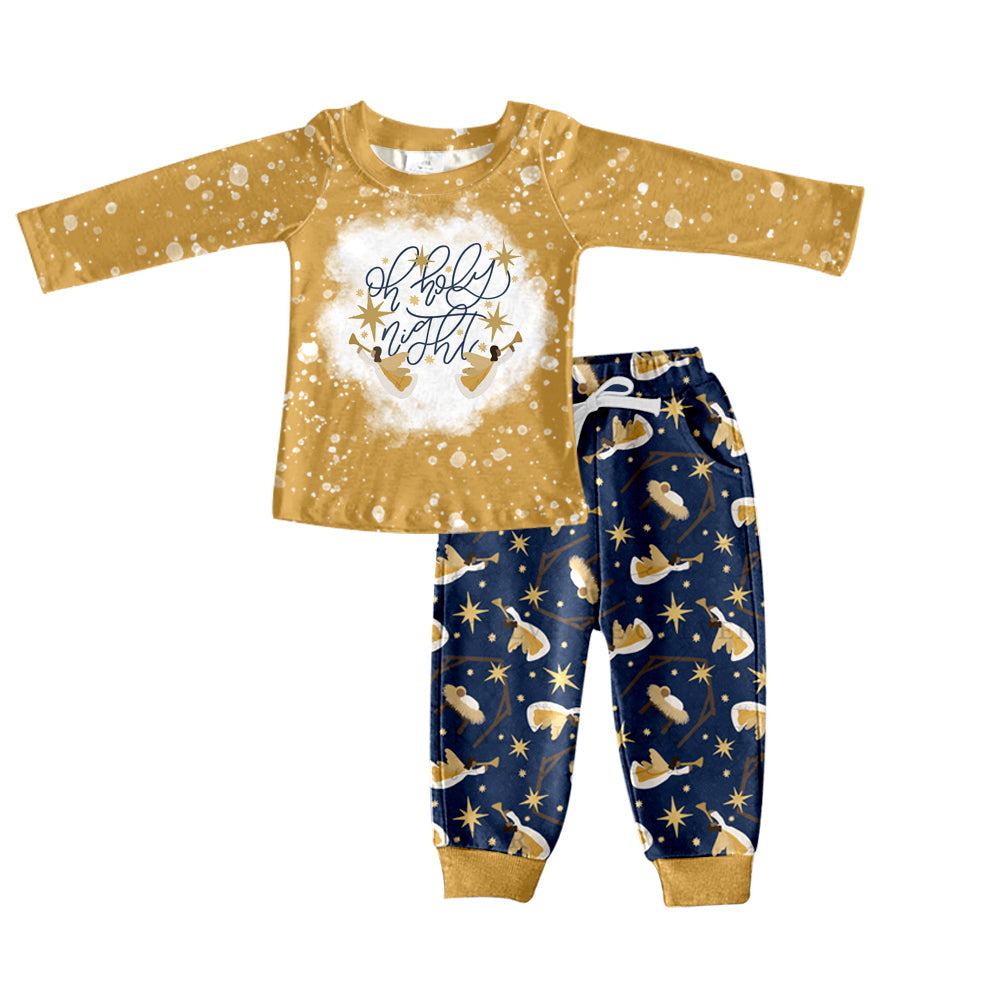 BLP0673--pre order long sleeve Christmas oh holy night boy outfits