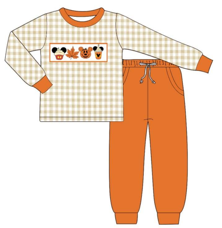 Pre-order BLP0696 Boys Halloween orange outfits