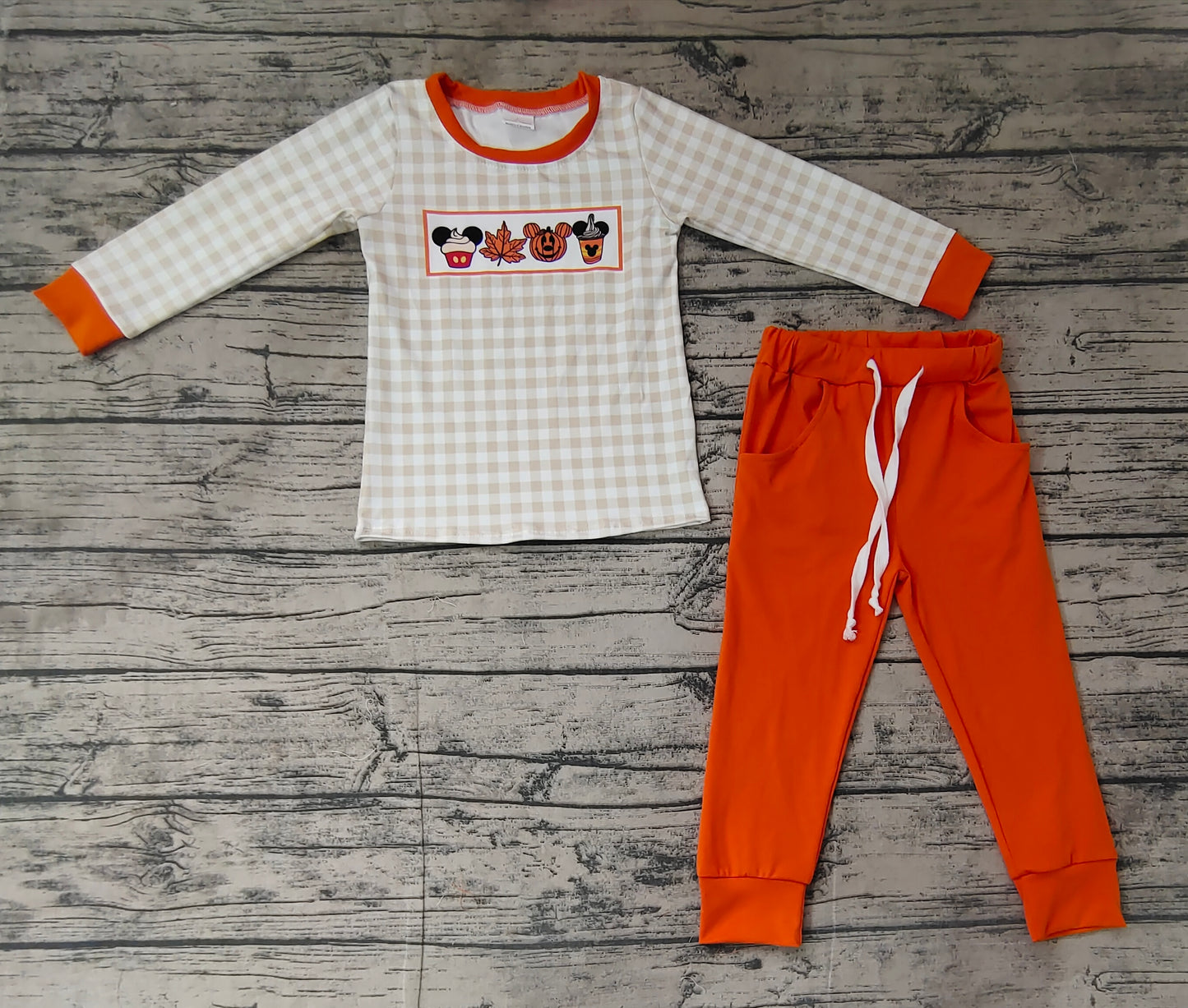 Pre-order BLP0696 Boys Halloween orange outfits