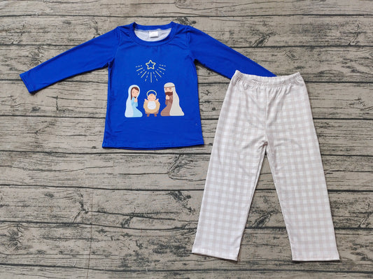 Pre-order BLP0723 Boys Jesus blue outfits