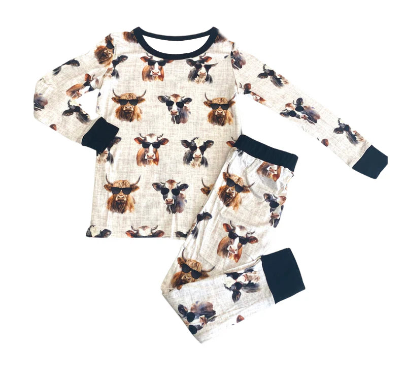 Pre-order BLP0724 Boys cow pajamas ( Deadline August 6 )