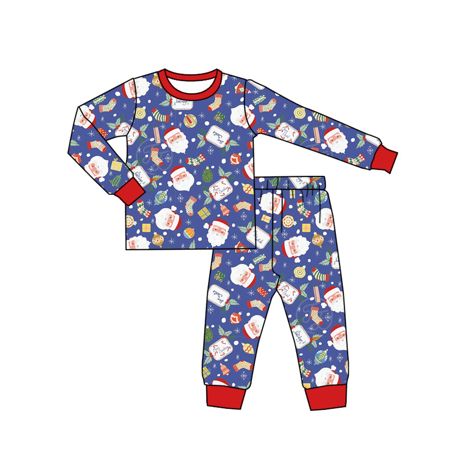 Pre-order BLP0743 baby Boys Christmas santa pajamas ( Deadline August 9 )