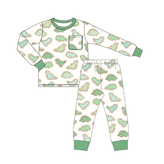 Pre-order BLP0755 baby Boys green dinosaur pajamas ( Deadline August 12 )