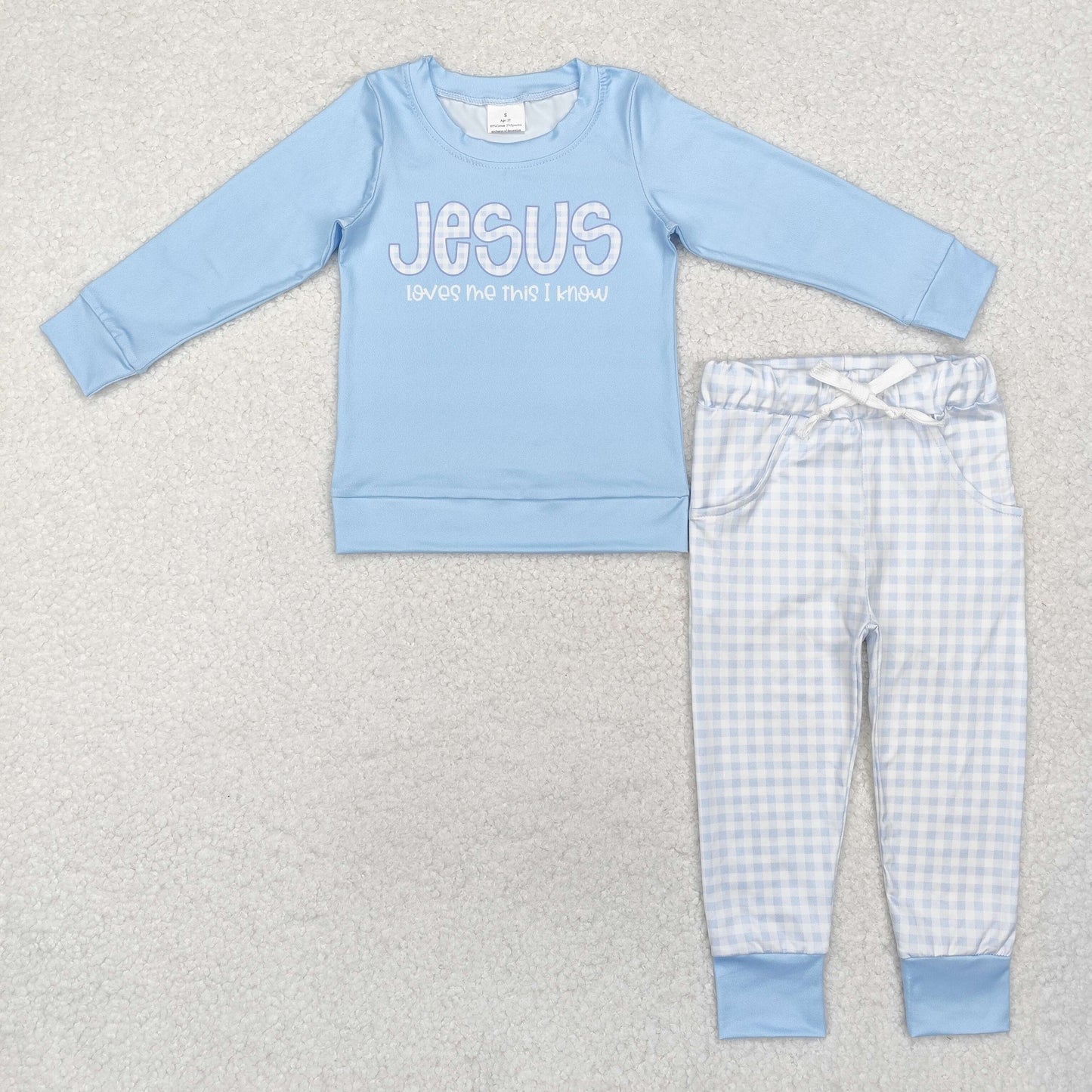 BLP0767 baby Boys Jesus blue outfits