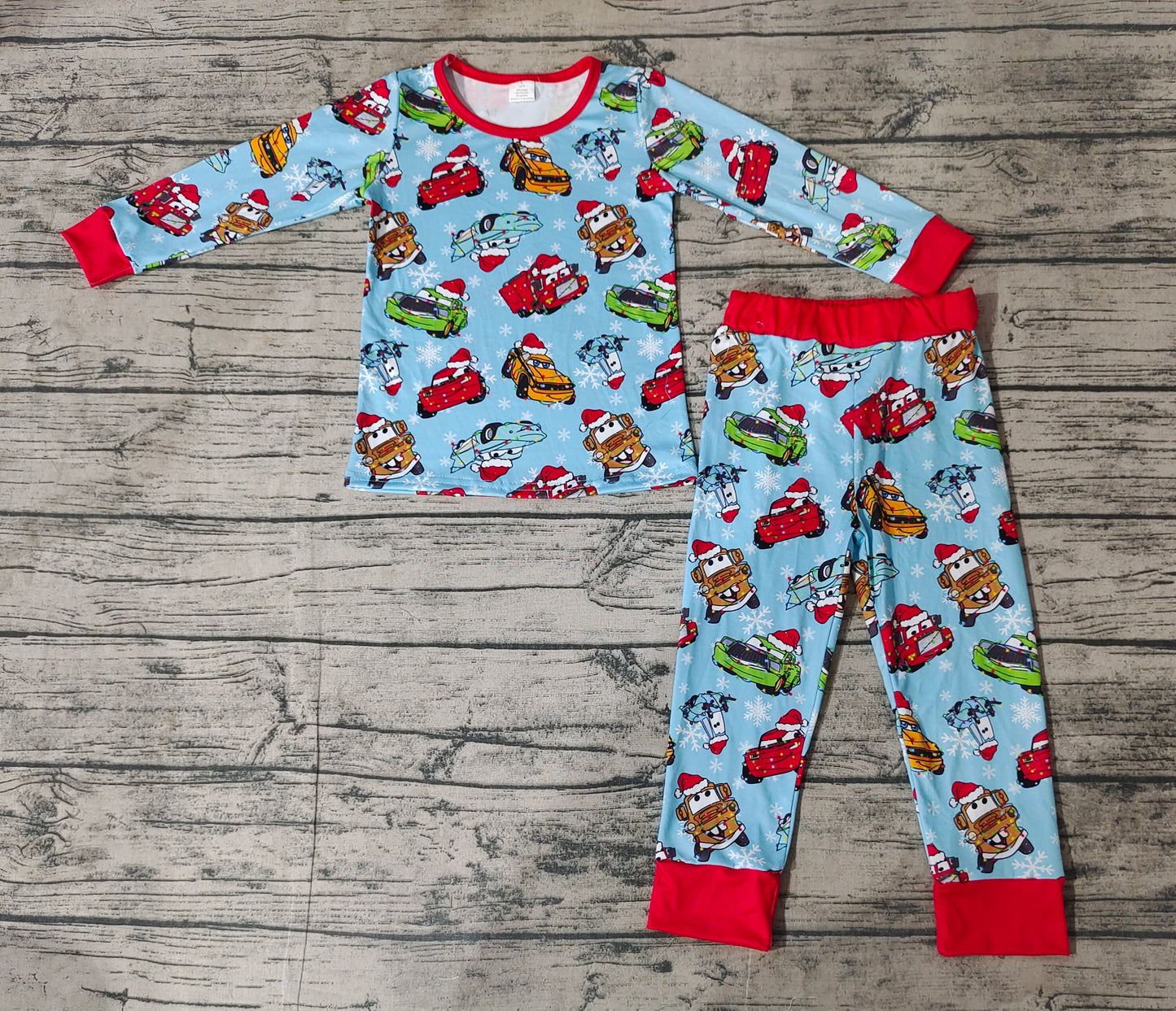 Pre-order BLP0776 baby Boys Christmas car pajamas