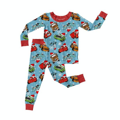 Pre-order BLP0776 baby Boys Christmas car pajamas