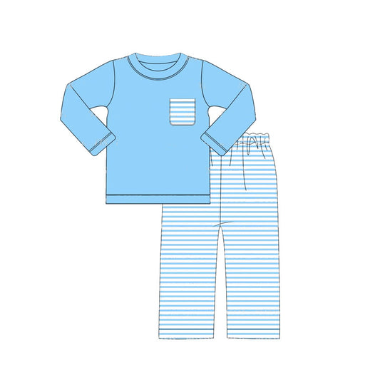 Pre-order BLP0780 baby Boys blue stripe outfits ( Deadline August 19 )