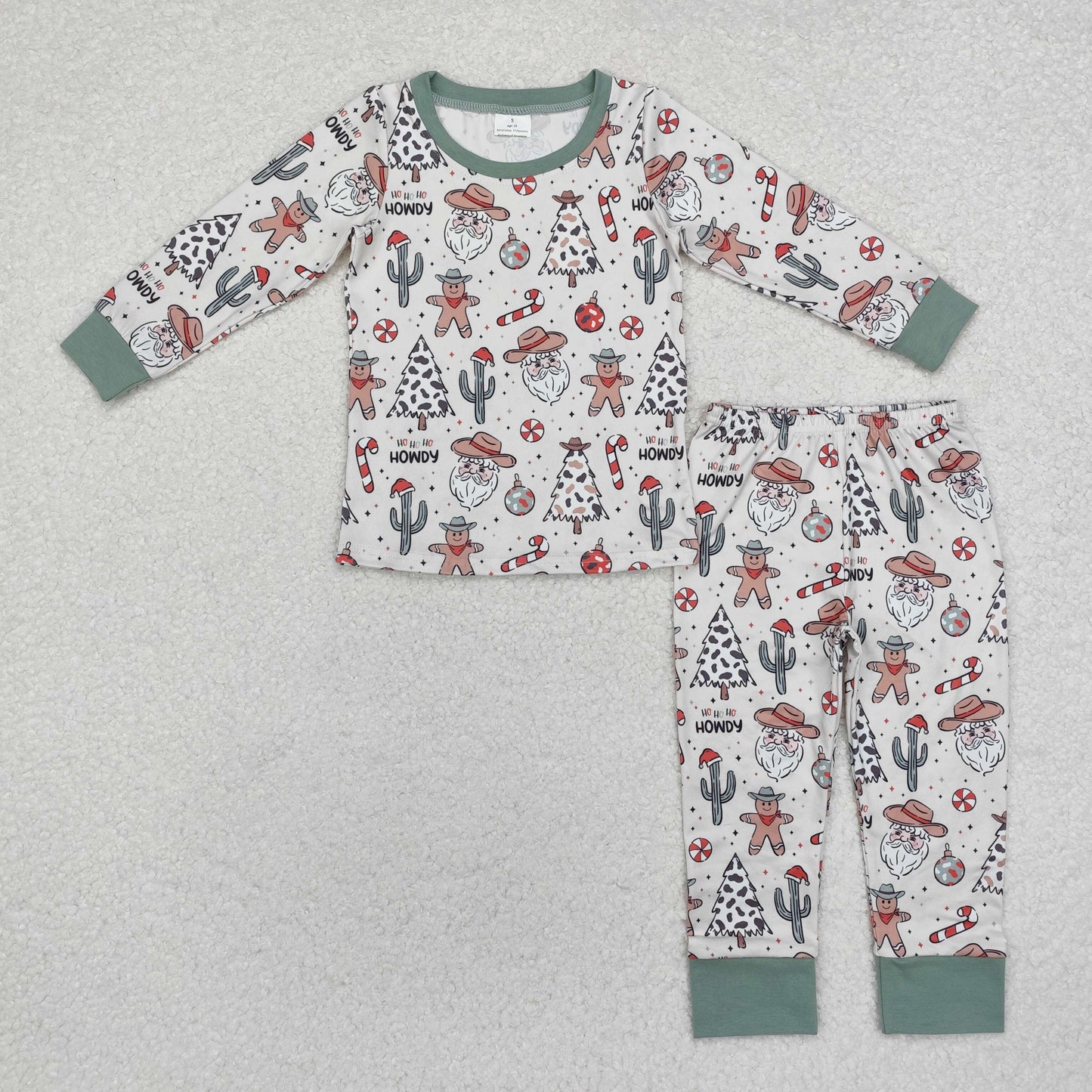 BLP0817 baby Boys Christmas howdy pajamas