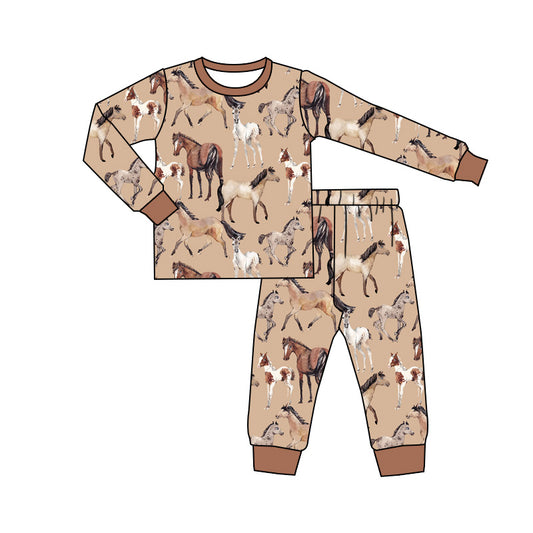 Pre-order BLP0852 baby Boys horse pajamas ( Deadline September 4 )