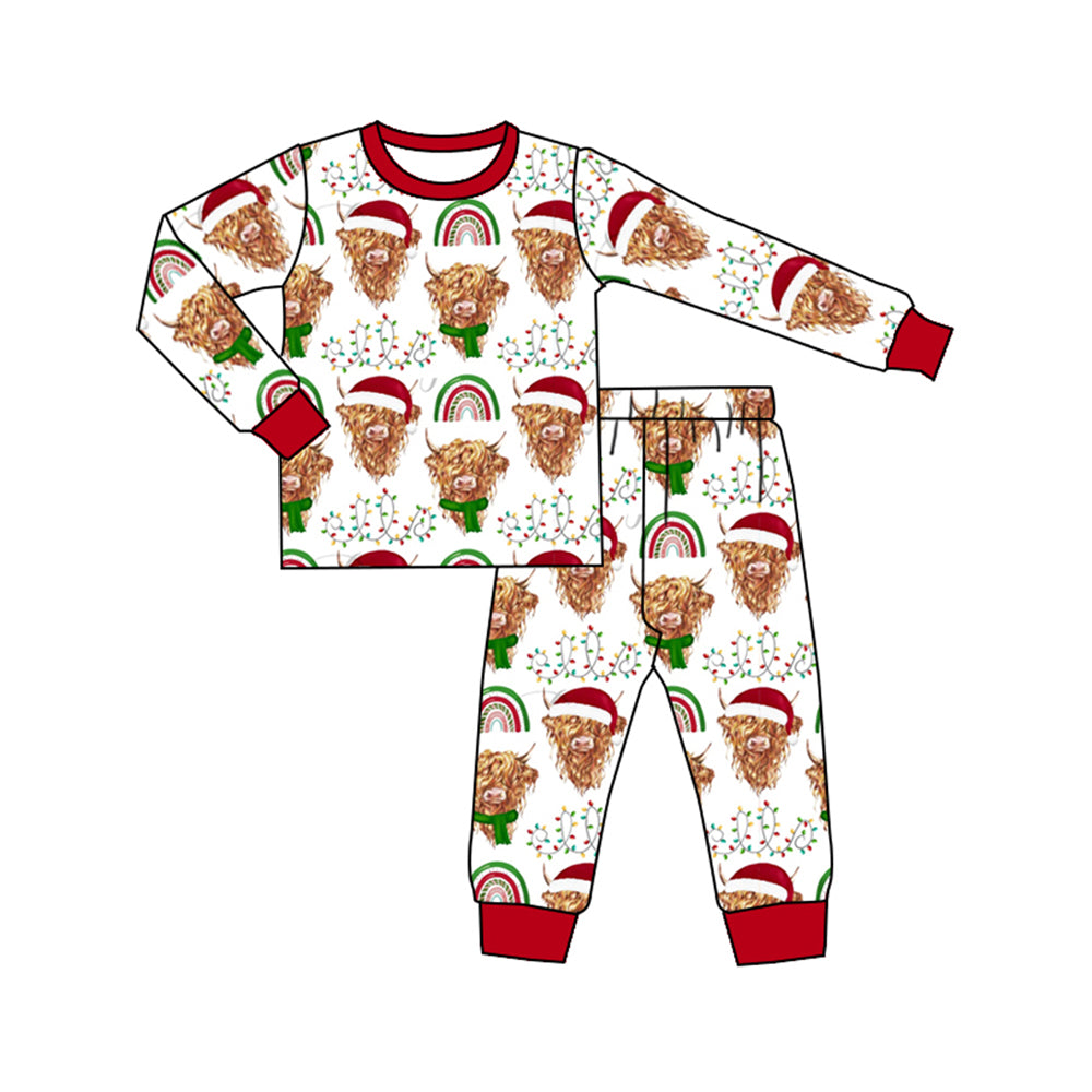 Pre-order BLP0854 baby Boys Christmas cow pajamas ( Deadline September 4 )