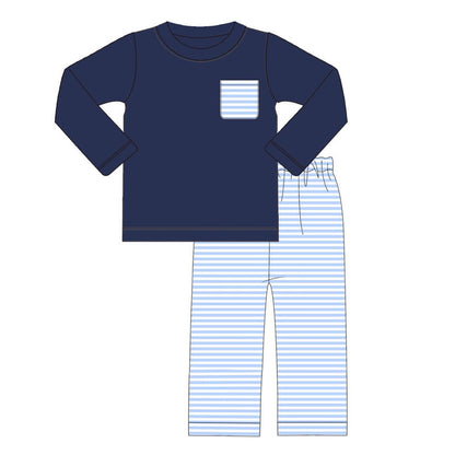 Pre-order BLP0868 baby Boys navy outfits