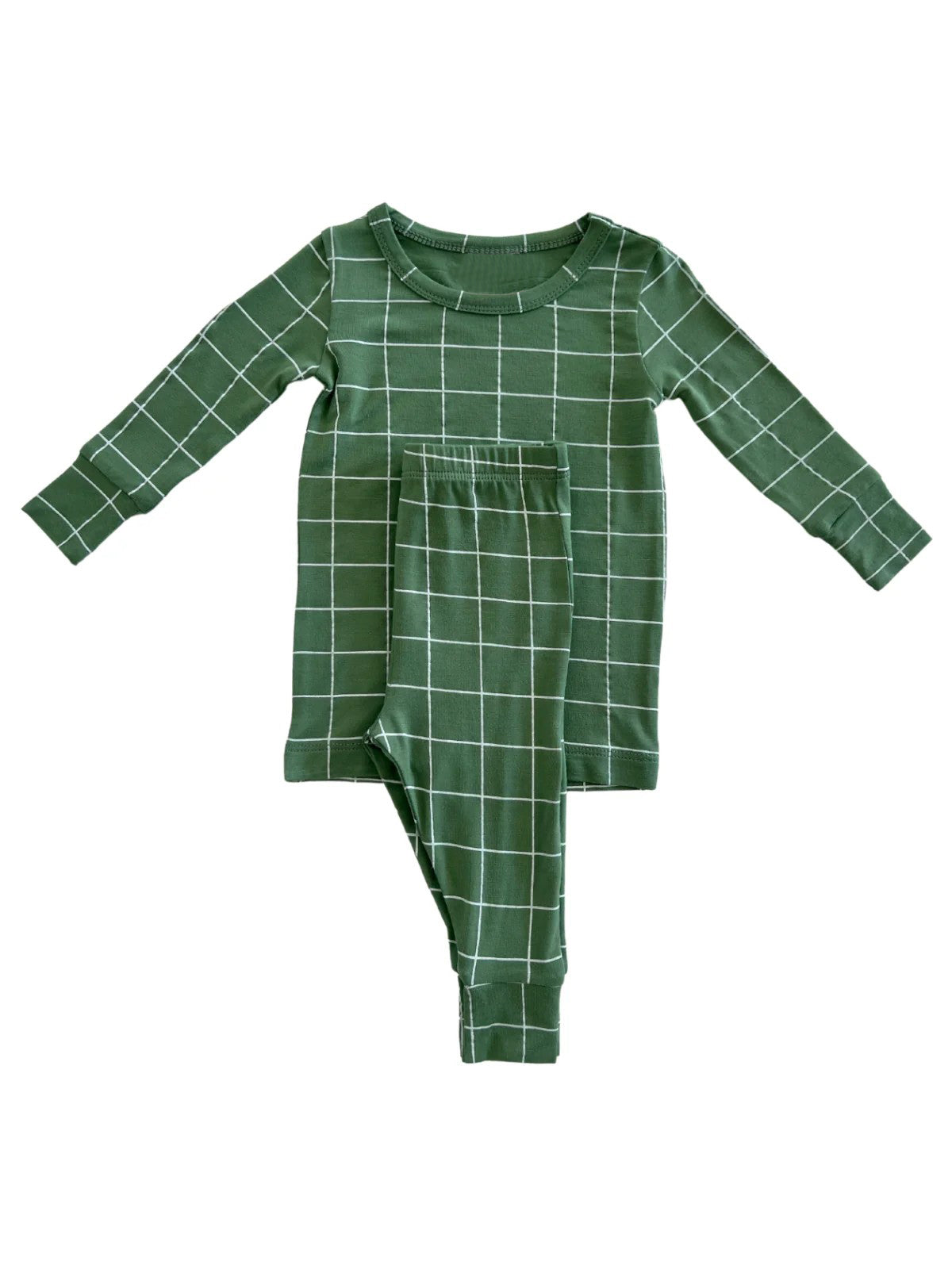 Pre-order BLP0881 baby Boys green Plaid pajamas ( Deadline September 14 )