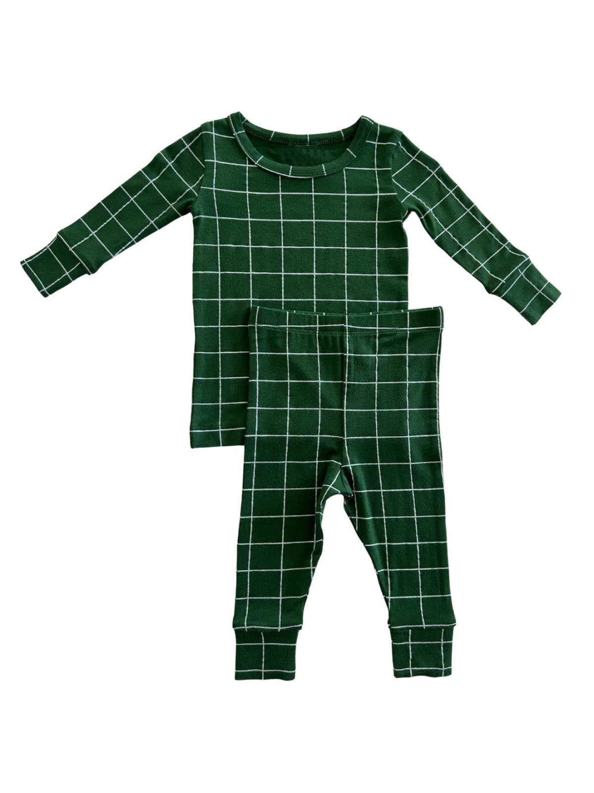 Pre-order BLP0882 baby Boys green Plaid pajamas ( Deadline September 14 )