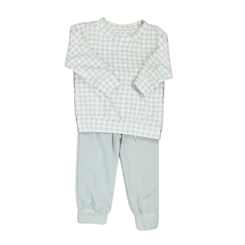 Pre-order BLP0888 baby Boys green plaid outfits ( Deadline September 16 )