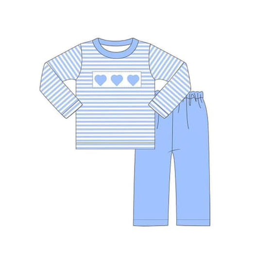 Pre-order BLP0890 baby Boys blue Valentine outfits ( Deadline September 16 )