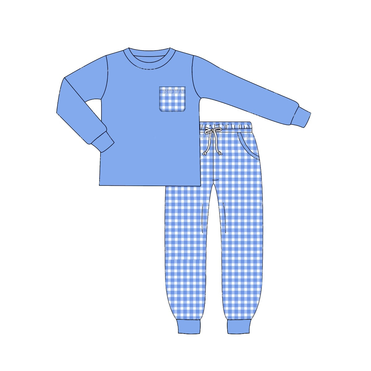 Pre-order BLP0896 baby Boys blue paid outfits ( Deadline September 18 )