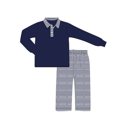 Pre-order BLP0897 baby Boys navy stripe outfits