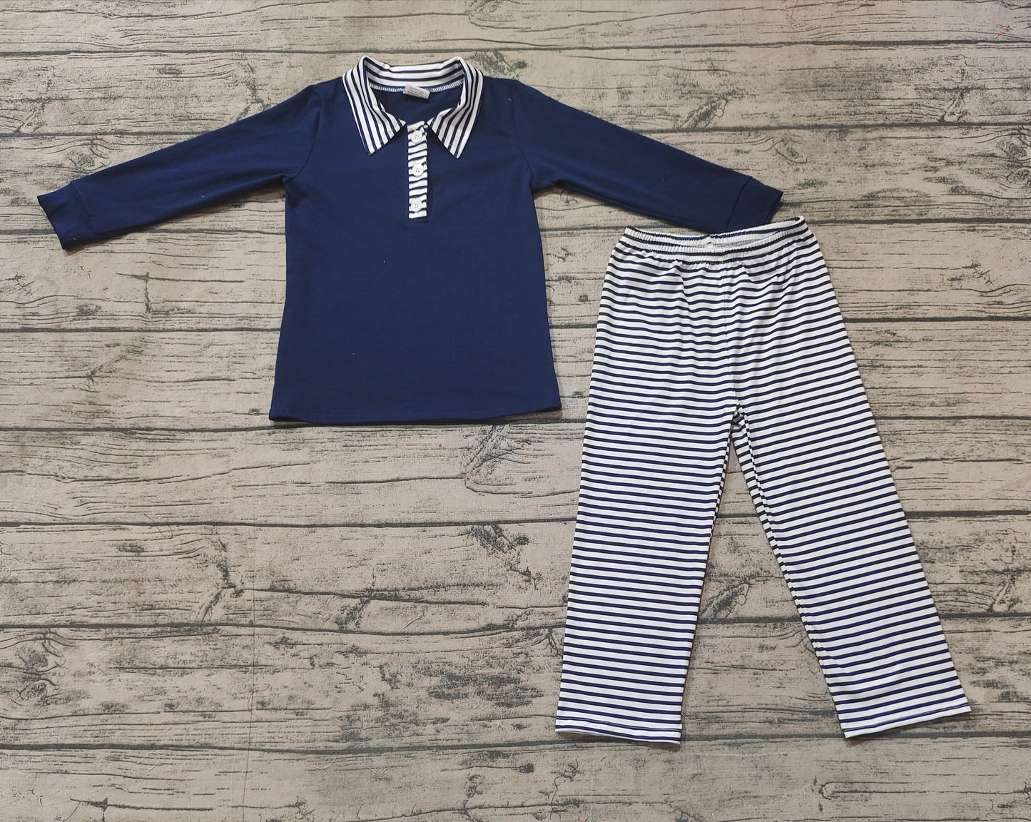 Pre-order BLP0897 baby Boys navy stripe outfits