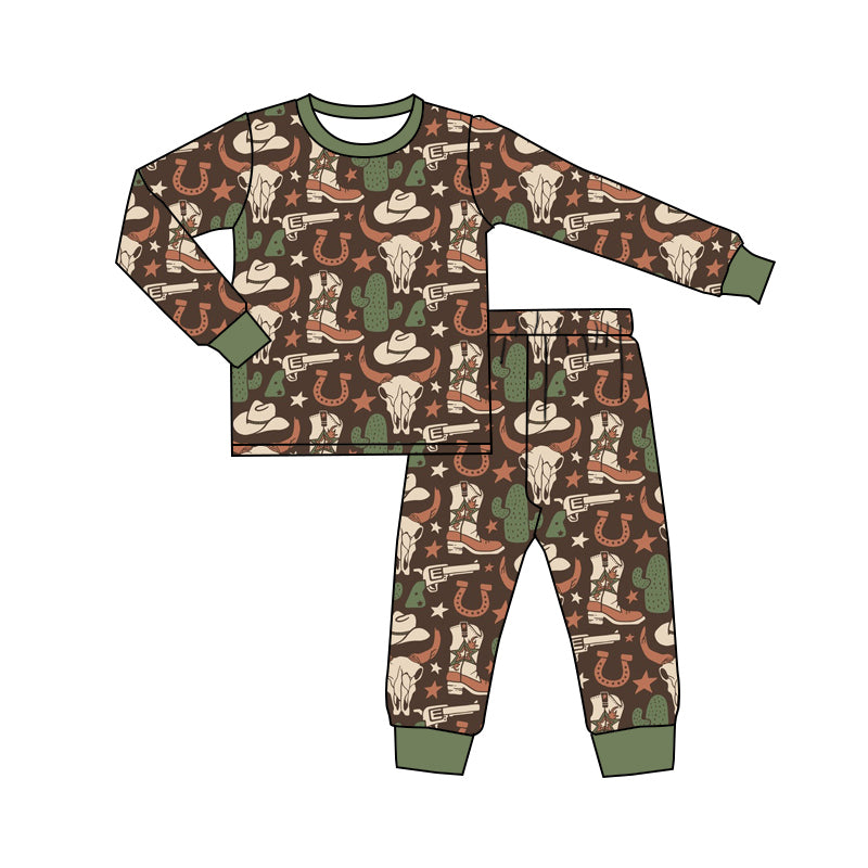 Pre-order BLP0922 baby Boys western cow pajamas ( Deadline September 24 )