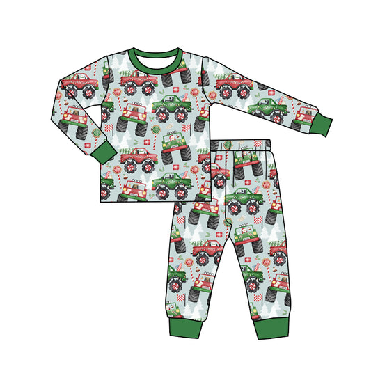 Pre-order BLP0933 baby Boys Valentine truck pajamas ( Deadline September 26 )