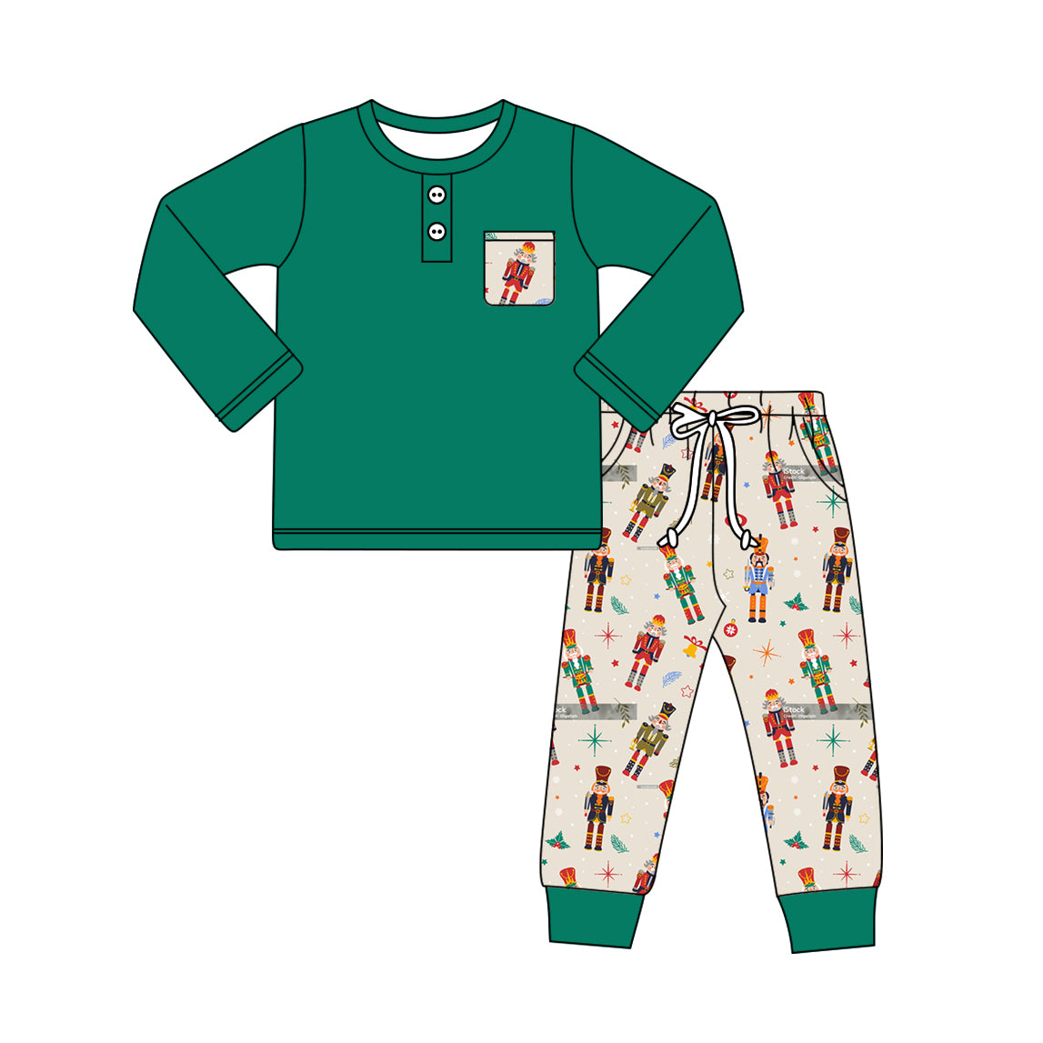 Pre-order BLP0945 baby Boys green Christmas outfits ( Deadline September 30 )