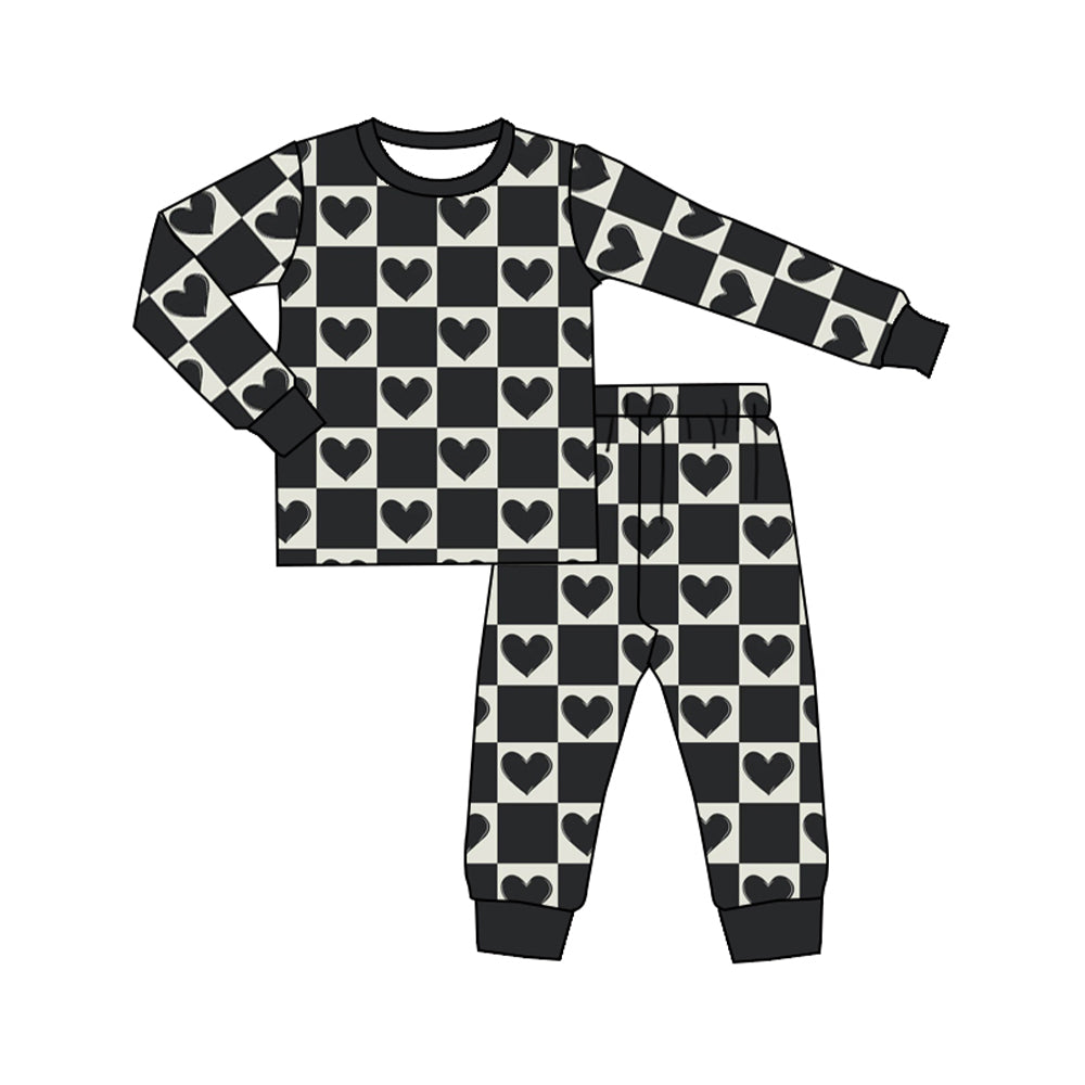 BLP0953 pre-order  toddler boy clothes black love boy winter pajamas set-2024.10.4