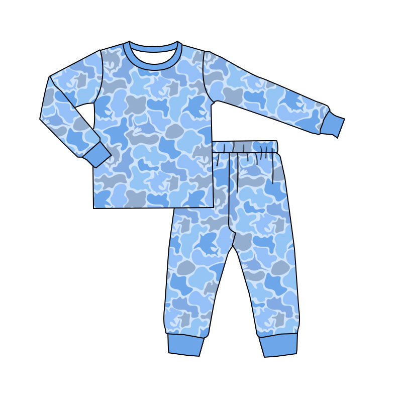 10.1  Pre-order BLP1312 boys blue camo long sleeve pajamas