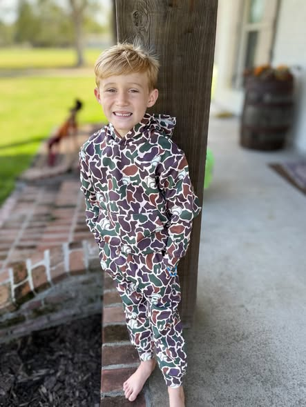 Pre-order BLP1412  boys camo hooded long sleeves outfits