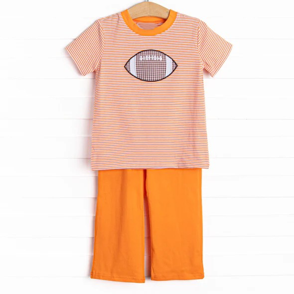 Pre-order BSPO0469 baby Boys orange football outfits ( Deadline August 12 )