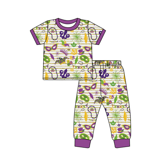 Pre-order BSPO0474 baby Boys Mardi Gras outfits ( Deadline August 17 )