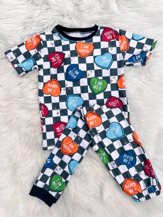 Pre-order BSPO0490 baby Boys Valentine pajamas ( Deadline September 25 )