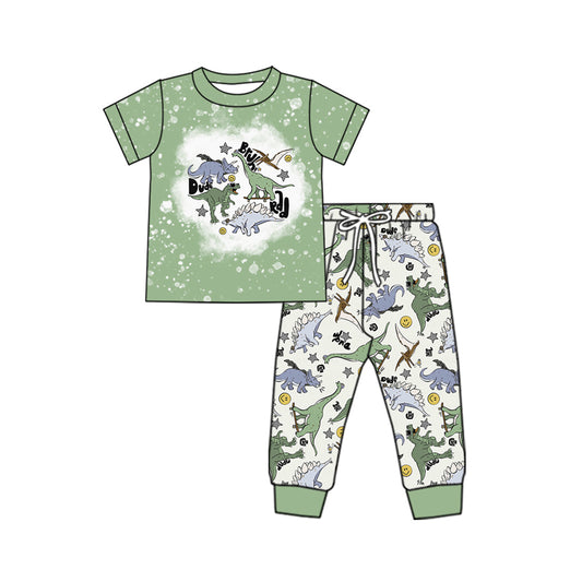 Pre-order BSPO0533 baby Boys green dinosaur pajamas ( Deadline Dec.12 )