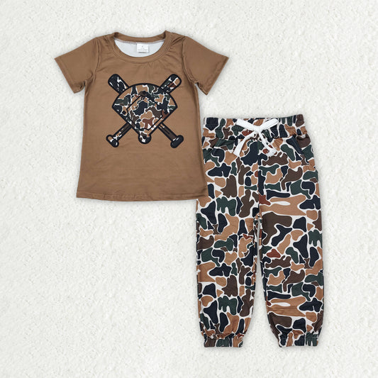 BSPO0652 boys baseball short sleeves camo outfits