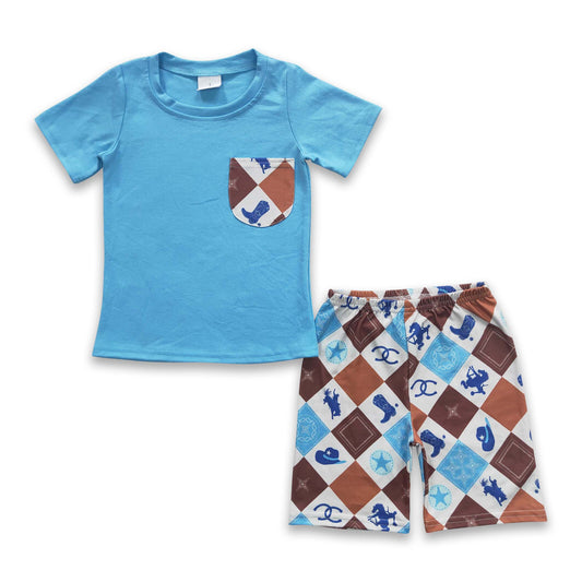 5.5 BSSO1050 baby Boys brown  blue shorts outfits