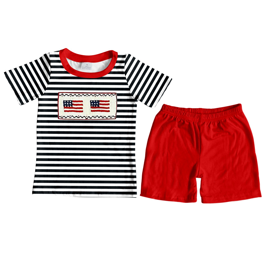 BSSO0565 Boys Flag Outfits Embroidery