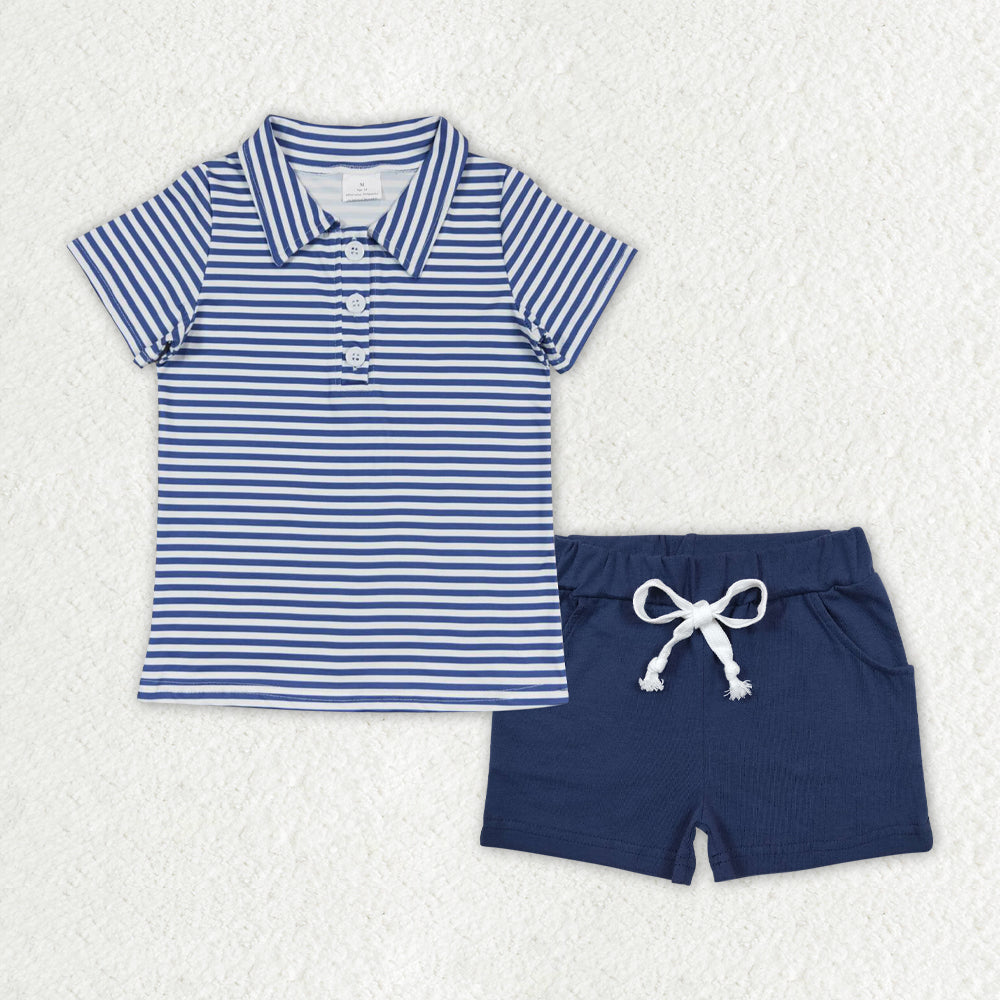 BSSO1000 Baby boys blue outfits navy shorts