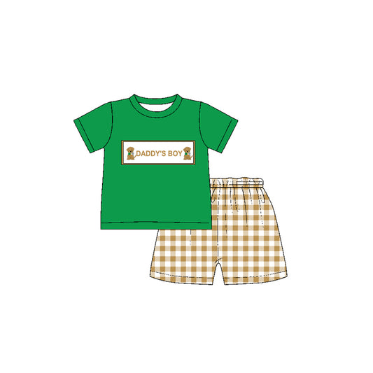 Pre-order BSSO1131 Boys daddy‘s boy green shorts Outfits（Deadline Dec.10）