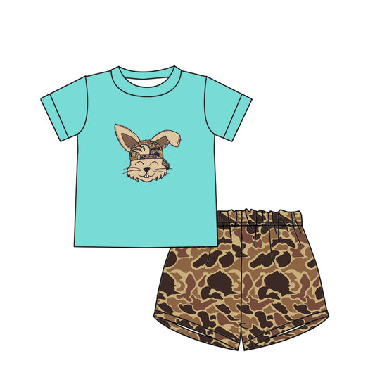 Pre-order BSSO1135 Boys brown cam bunny shorts Outfits（Deadline Dec.10）