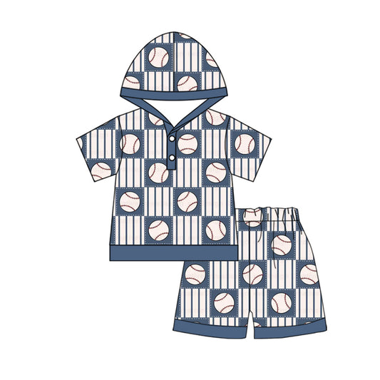 Pre-order BSSO1137 Boys baseball plaid shorts Outfits（Deadline Dec.12）