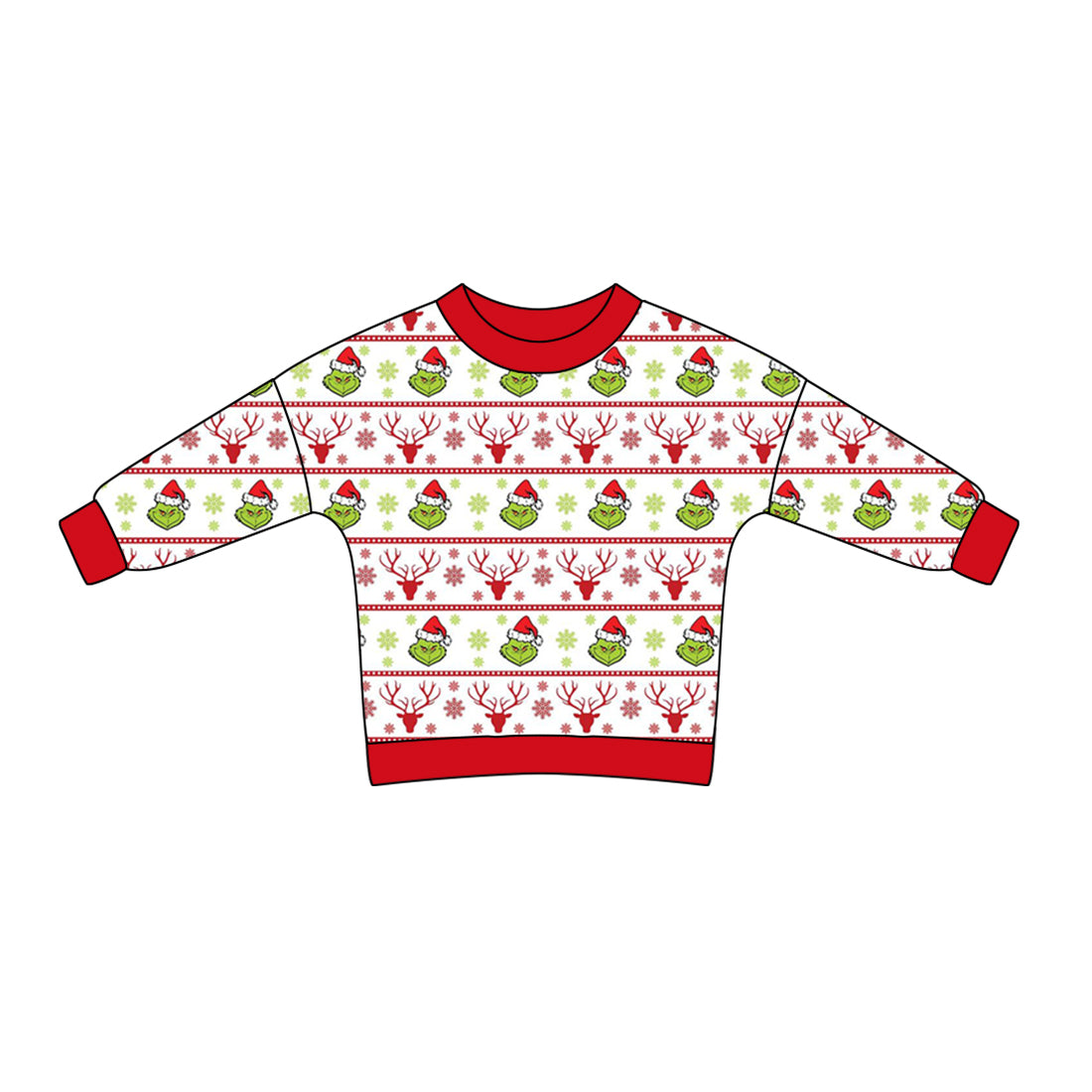 Pre-order BT0836 Boys Christmas red long sleeves Top ( Deadline August 22 )